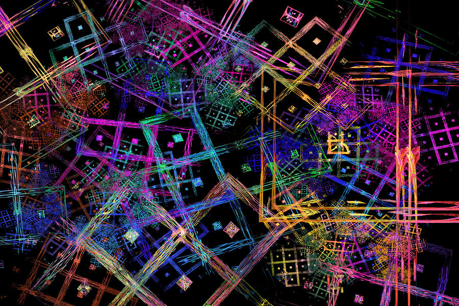 Abstract Squares Pattern Fractal Flame Photograph by Keith Webber Jr
