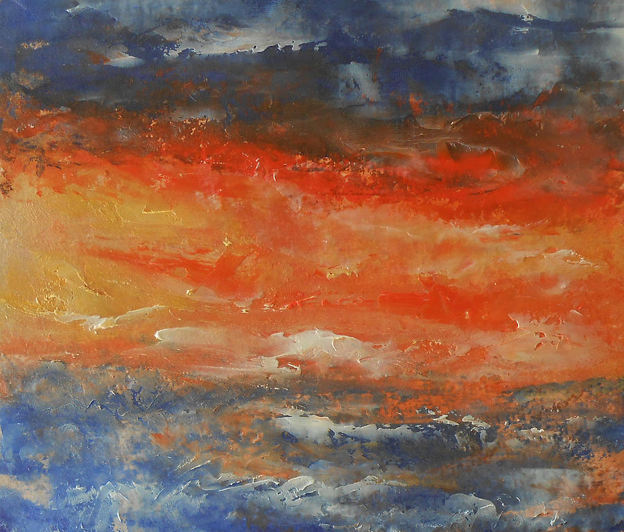 Abstract Sunset Painting by Jane See Abstract Sunset Painting by Jane See