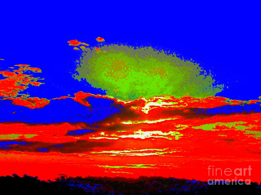 Abstract Sunset Orange Blue Green and so on Photograph by Roberto Gagliardi