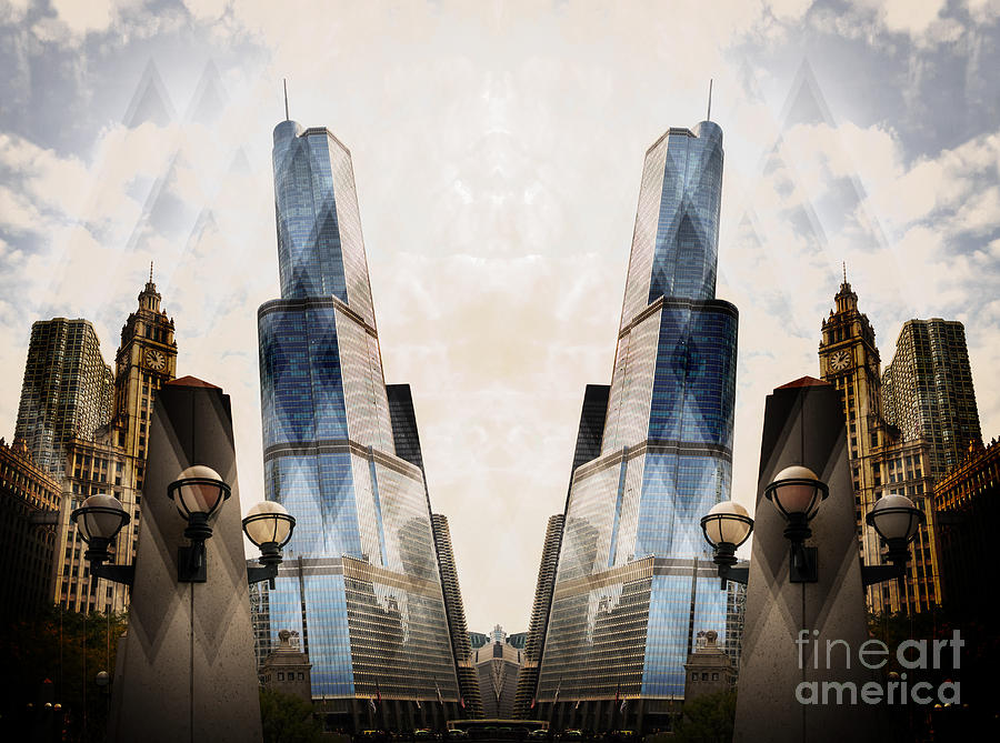 Abstract surreal Chicago Michigan Avenue Photograph by Linda Matlow