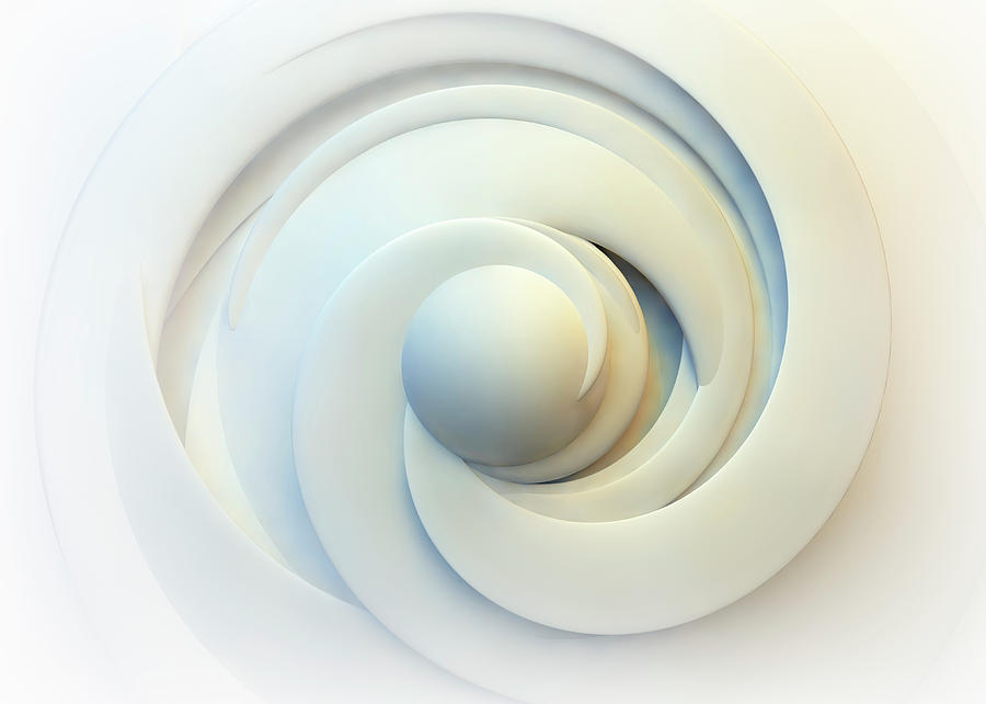 Abstract Swirling Cream Spiral Pattern Photograph by Ikon Ikon Images