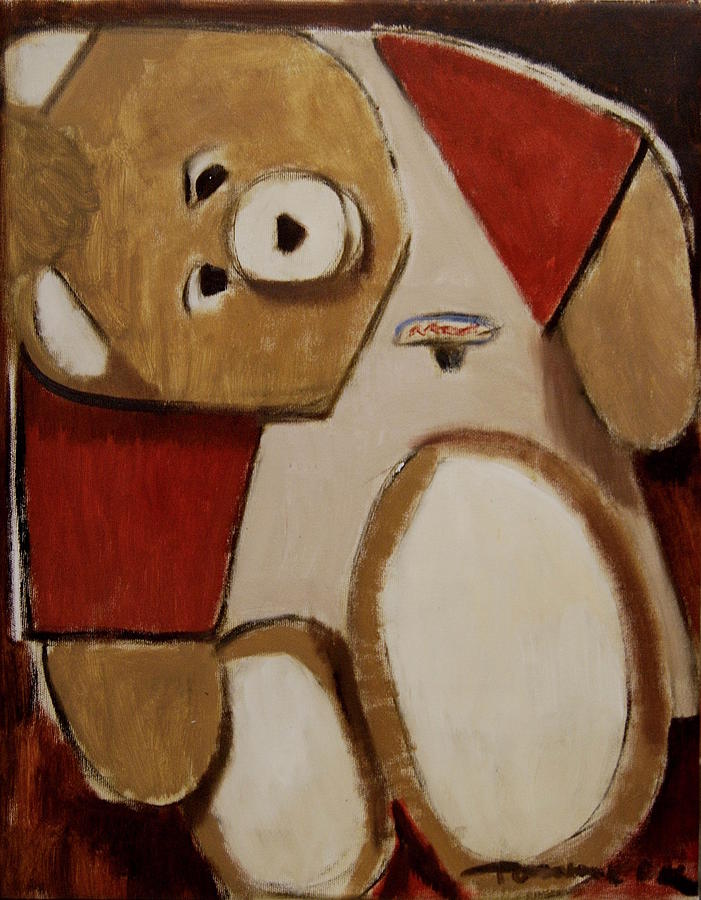 Bear Painting - Abstract Cubism teddy ruxpin by Tommervik
