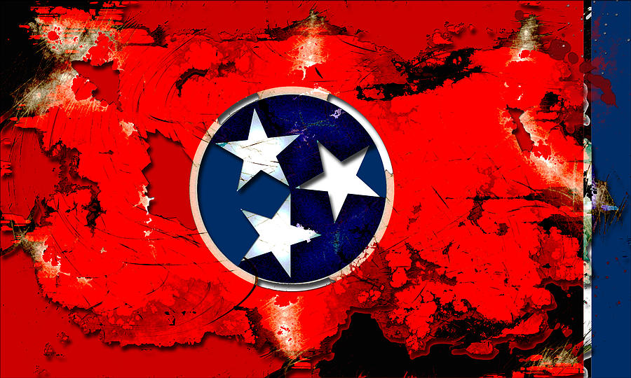 Abstract Tennessee Flag Digital Art by David G Paul