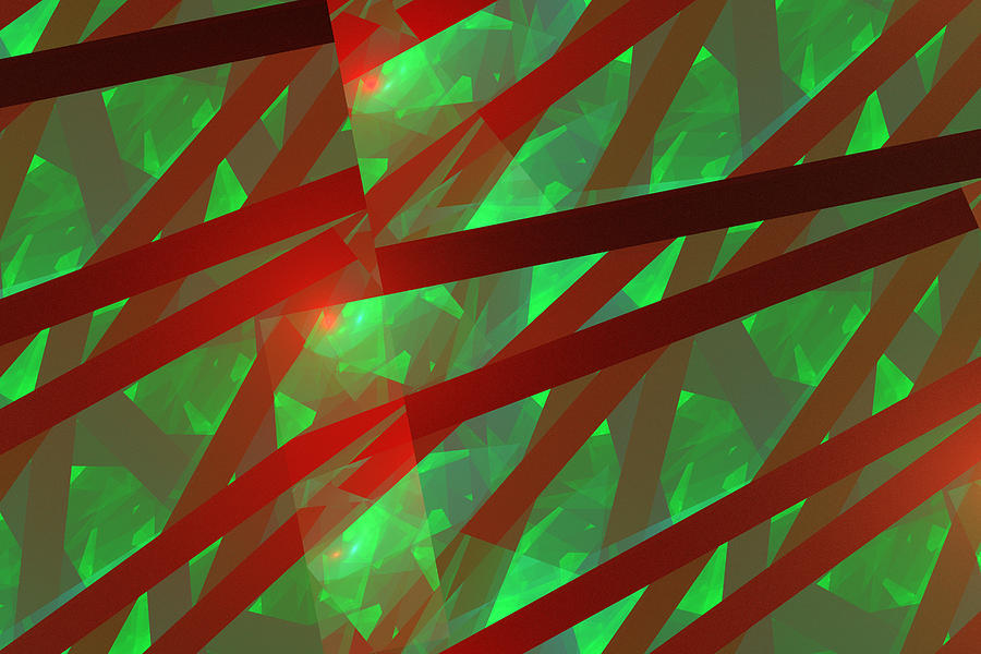 Abstract Tiled Green And Red Fractal Flame Photograph by Keith Webber Jr
