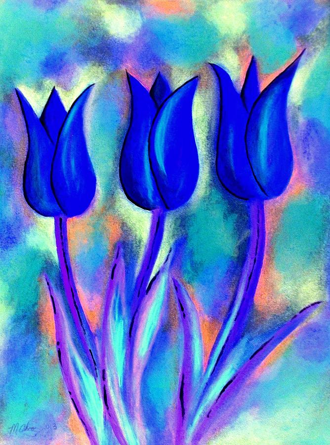 Abstract Tulip Blue by Michael Alvarez