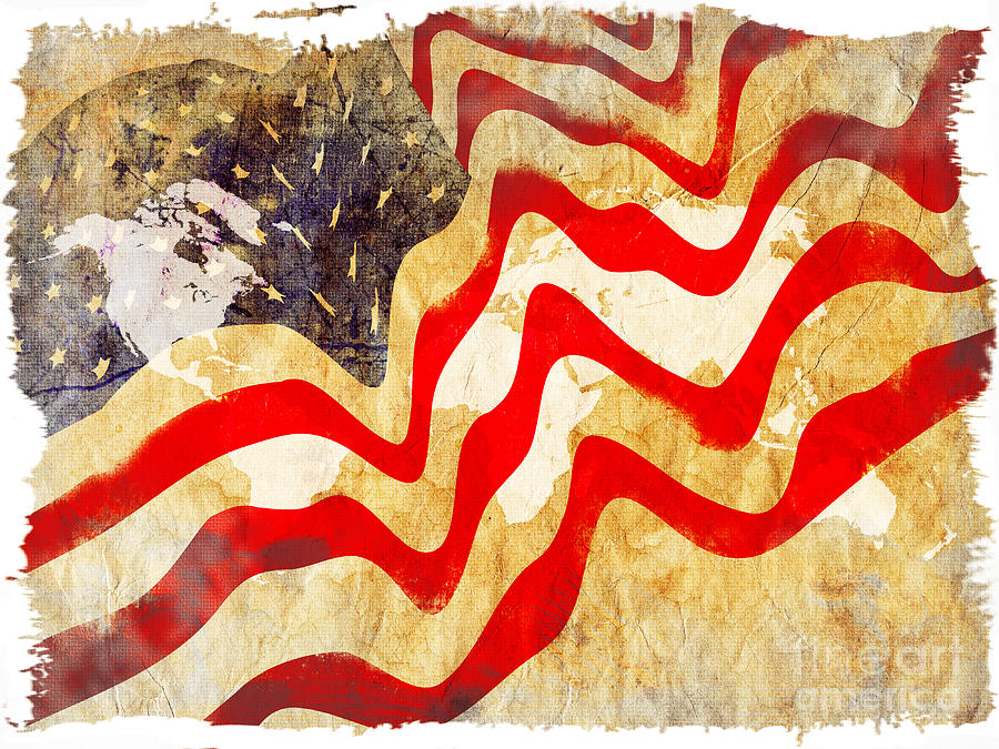 Independence Day Painting - Abstract USA Flag by Stefano Senise