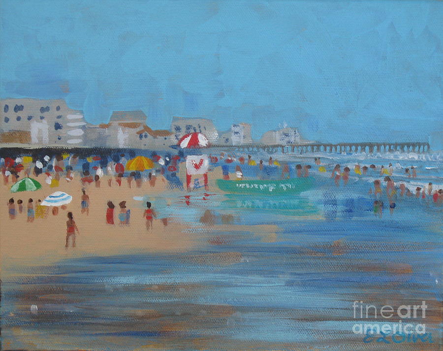 Abstract Painting - Abstract Ventnor Beach by Elisabeth Olver