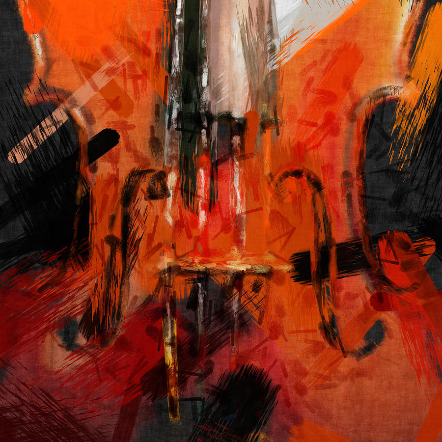 Abstract Violin Digital Art by David G Paul