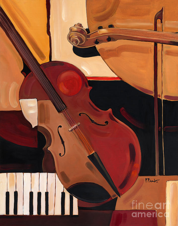 Music Painting - Abstract Violin  by Paul Brent