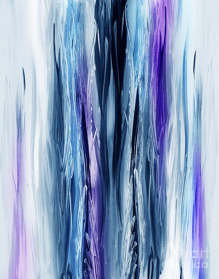 Abstract Painting - Abstract Waterfall Purple Flow by Irina Sztukowski