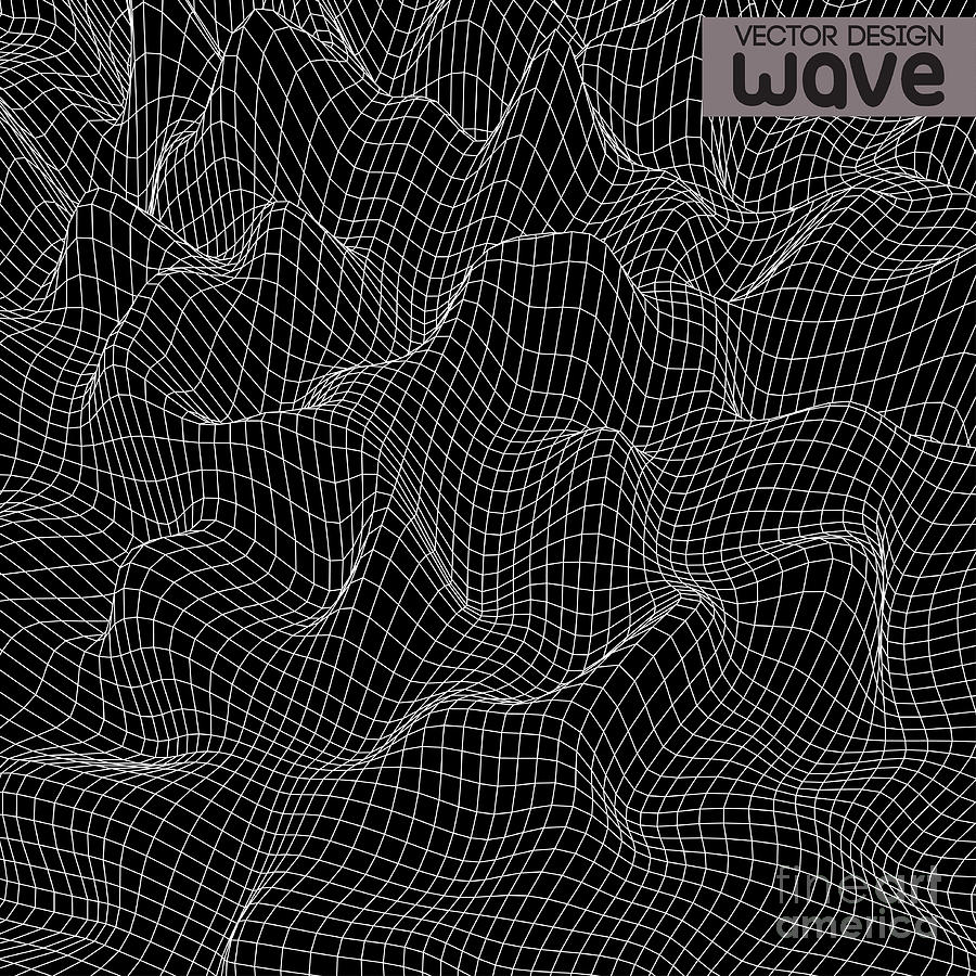 Dj Digital Art - Abstract Wave Background Vector Design by Beliavskii Igor