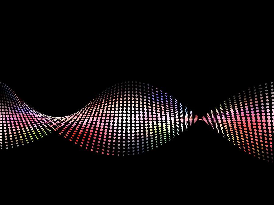 Abstract Wave Made Of Coloured Dots Photograph by Alfred Pasieka/science Photo Library