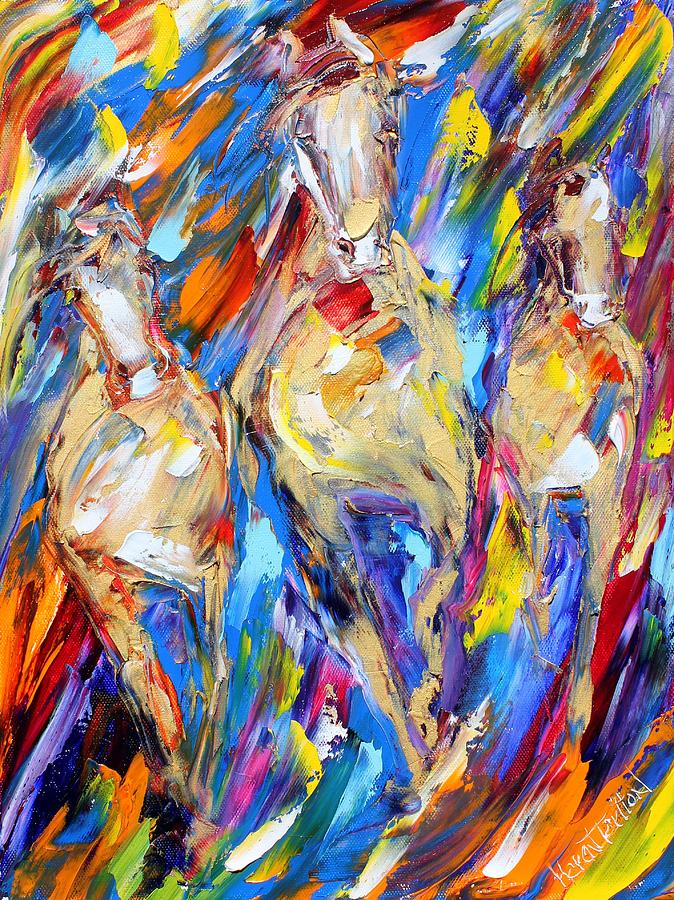 Abstract Wild Horses Painting by Karen Tarlton - Fine Art America