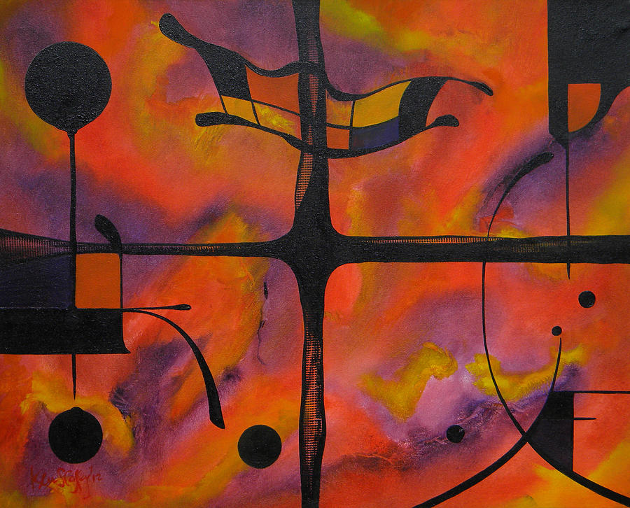 Colorful Painting - Abstract Windows by Ken Caffey Colorful Painting - Abstract Windows by Ken Caffey
