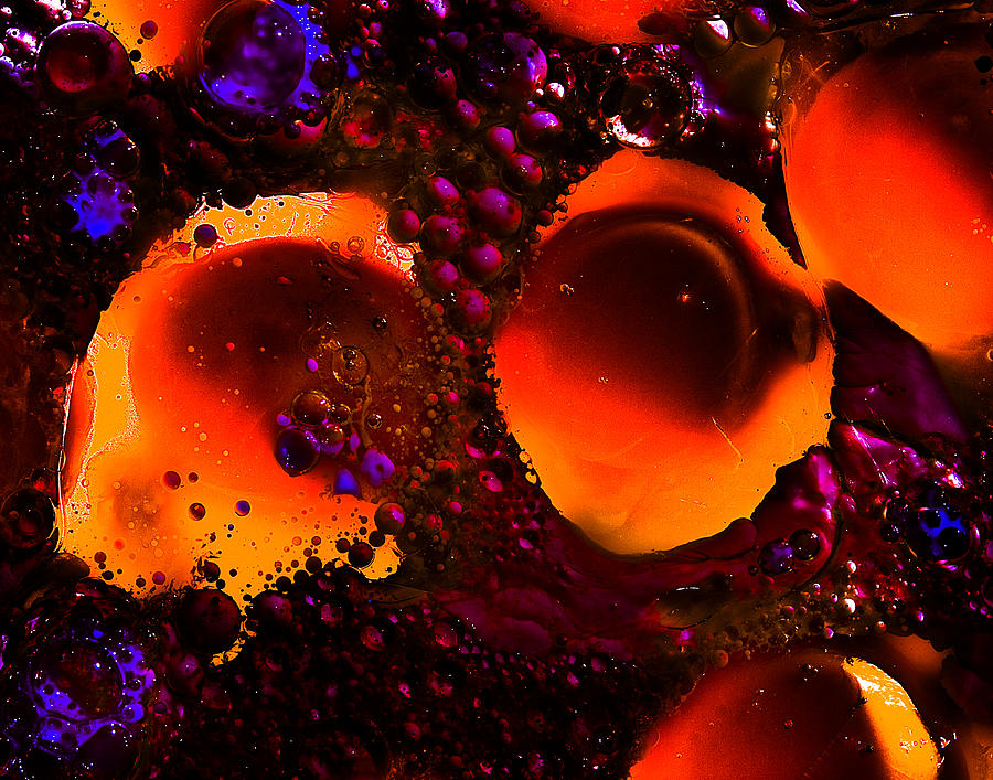 Abstract With Egg Yolk Photograph by Jim Painter