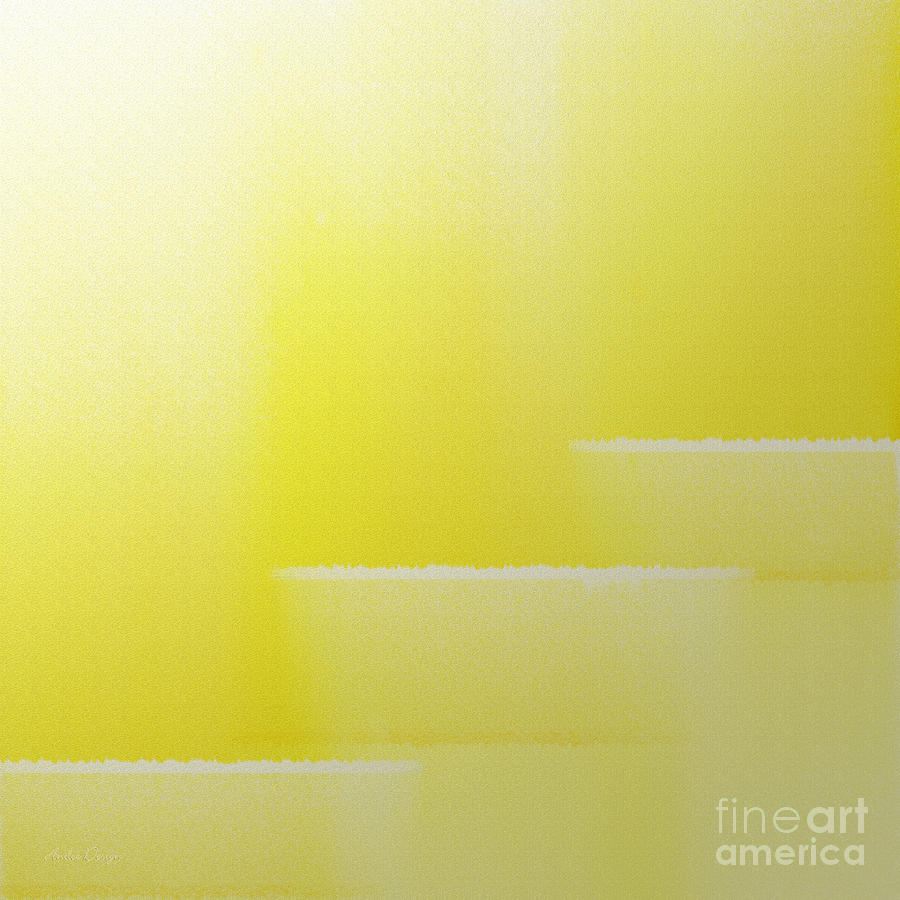 Abstract Yellow 2 Square Digital Art by Andee Design