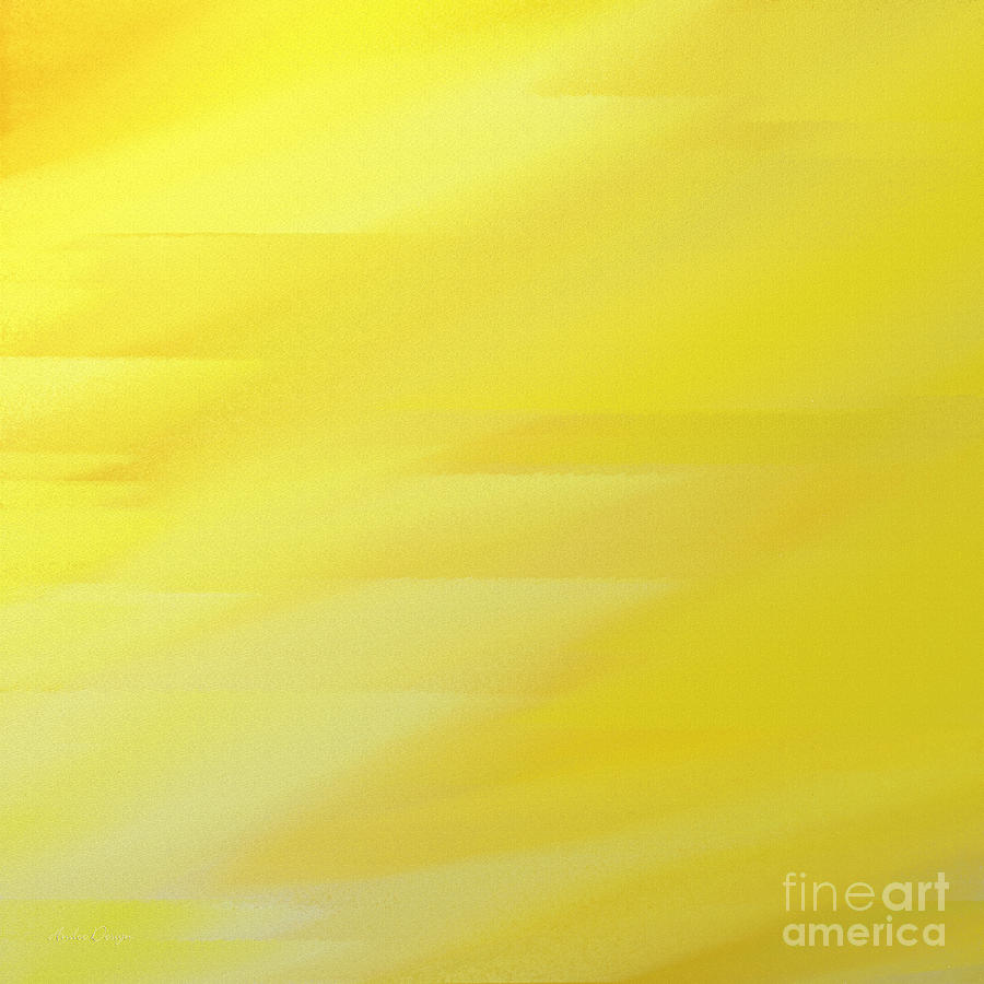 Abstract Yellow 3 Square Digital Art by Andee Design