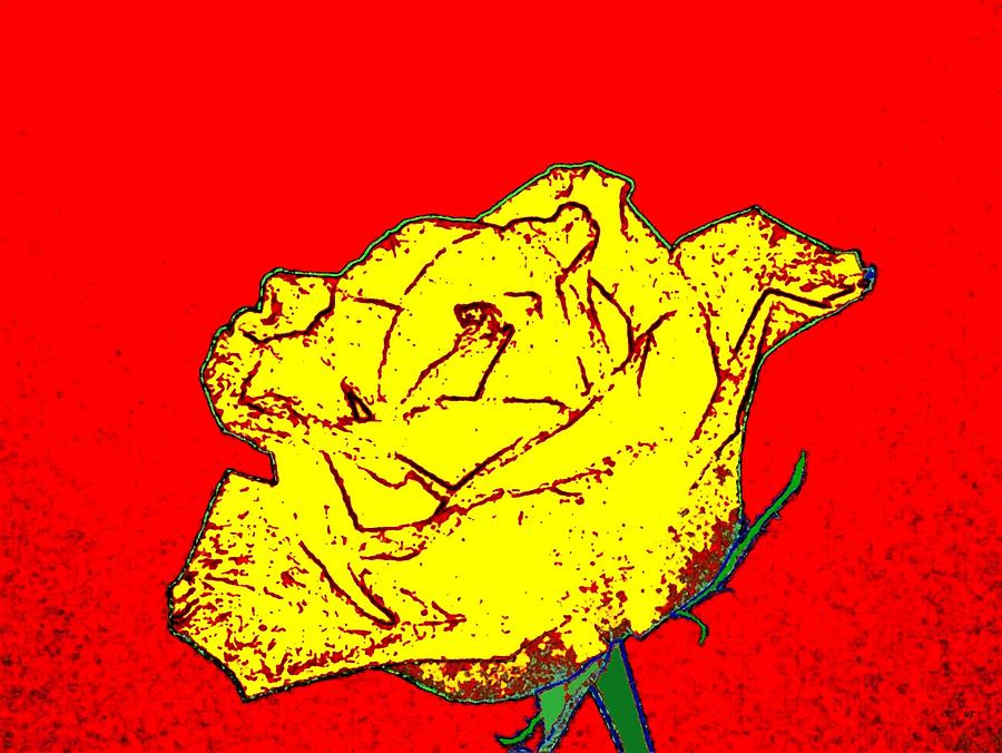 Abstract Yellow Rose Digital Art by Will Borden