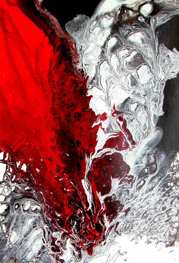 Red Painting - Red and white by Bozena Simeth