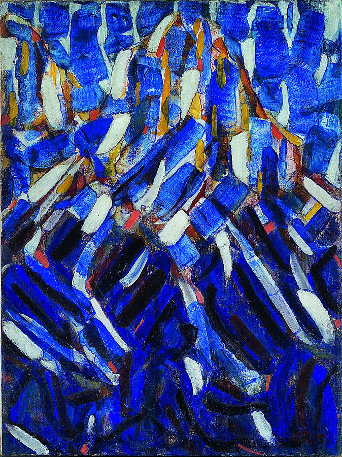 Christian Rohlfs Painting - Abstraction the Blue Mountain  by Christian Rohlfs