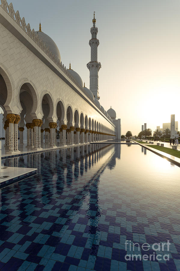 Abu Dhabi Grand Mosque at sunset Photograph by Matteo Colombo