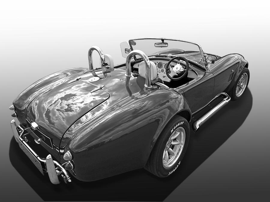 AC Cobra 1966 in Black and White Photograph by Gill Billington