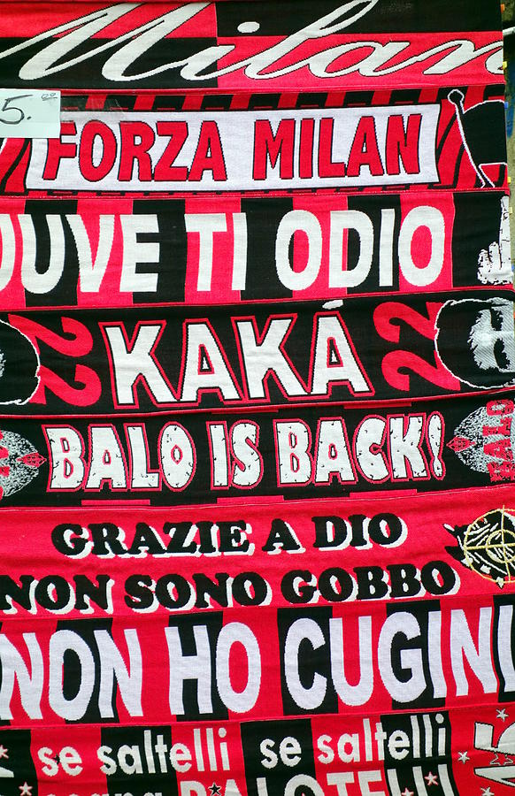 AC Milan Fans Scarves  Photograph by Valentino Visentini