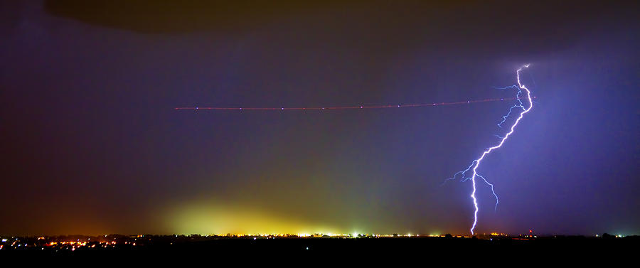 AC Strike Over the City Lights Panorama Photograph by James BO Insogna