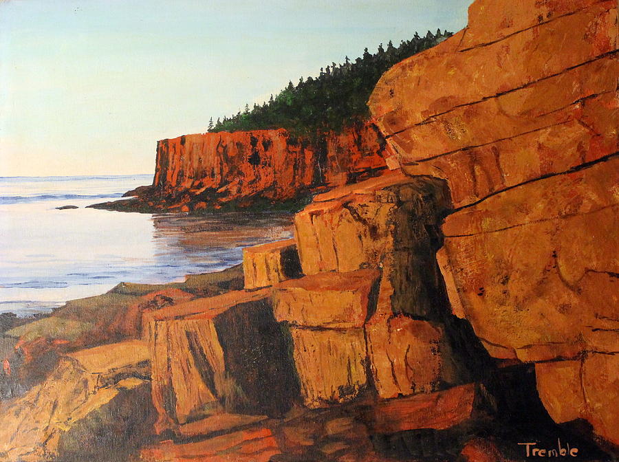 Acadia National Park Otter Cliffs Painting by William Tremble
