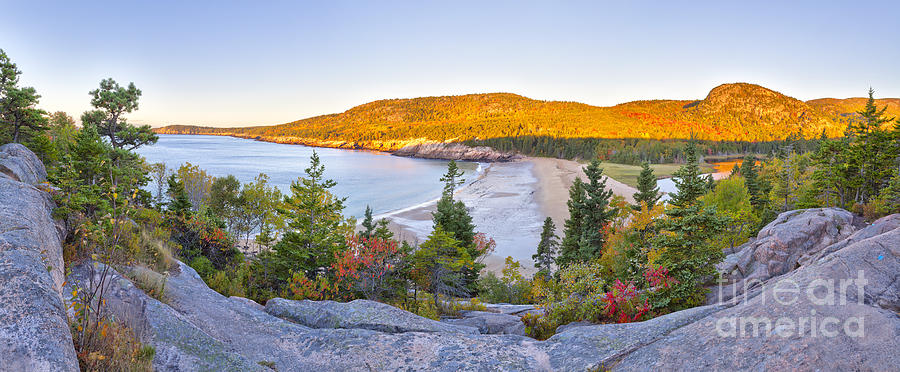 Acadia National Park sunrise in Autumn Maine Photograph by Ken Brown
