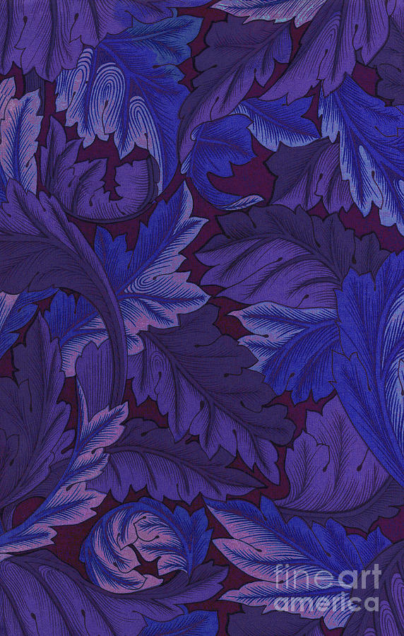 Acanthus Leaves in Purple Digital Art by Melissa A Benson