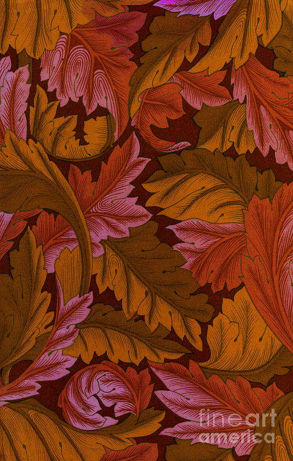 Acanthus Leaves in Russet and Orange Digital Art by Melissa A Benson