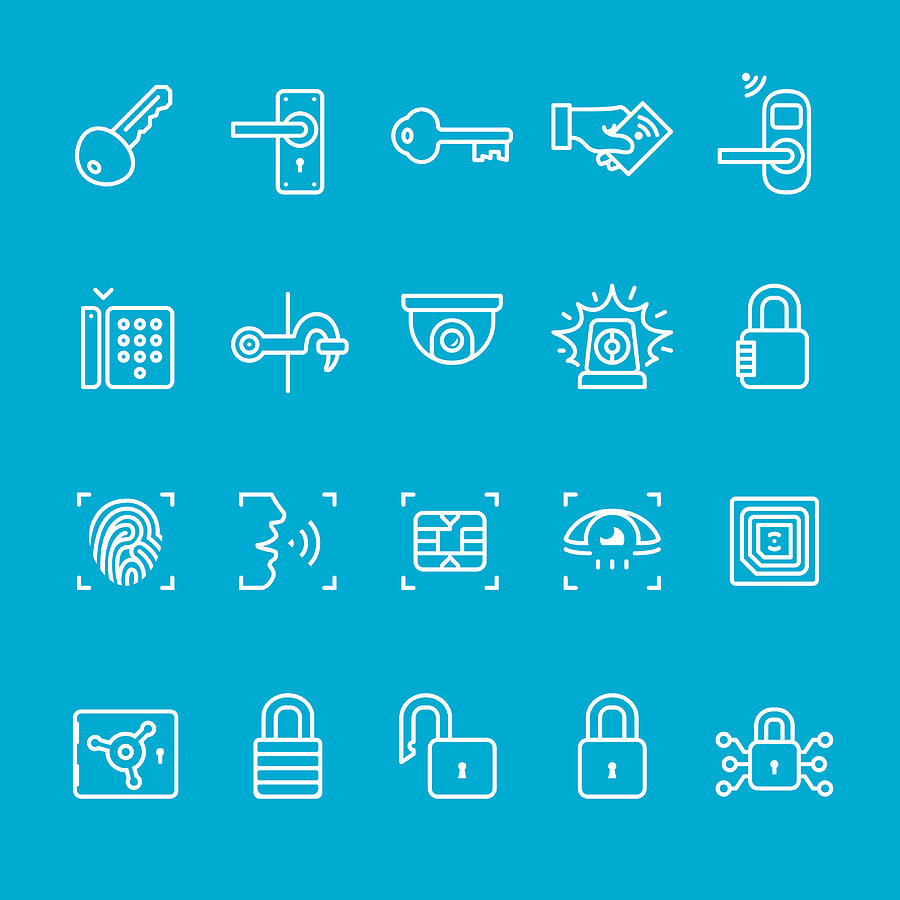 Access control icons collection Drawing by Lushik