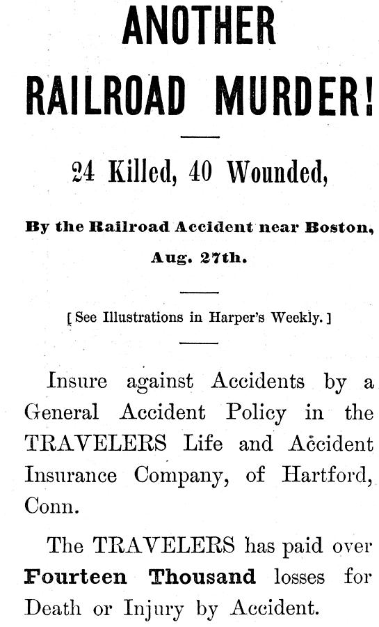 Accident Insurance, 1871 Painting by Granger
