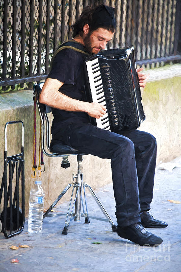 Accordianist in Paris Photograph by Sheila Smart Fine Art Photography