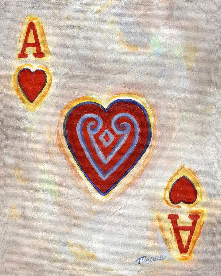 Card Painting - Ace of Hearts by Linda Mears Card Painting - Ace of Hearts by Linda Mears