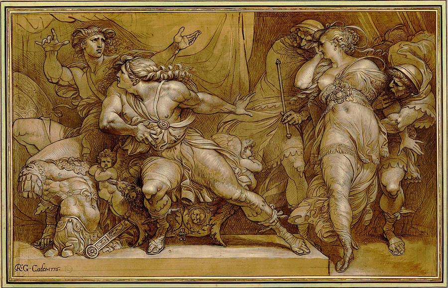 Achilles and Briseis Painting by Giuseppe Cades