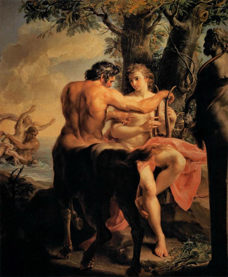 Achilles and the Centaur Chiron Painting by Pompeo Batoni