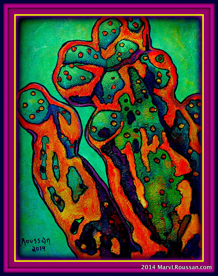 Abstract Painting - Acid Cactus by MarvL Roussan