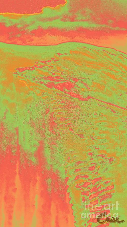 Winter Digital Art - Acid Sky Hill by Feile Case