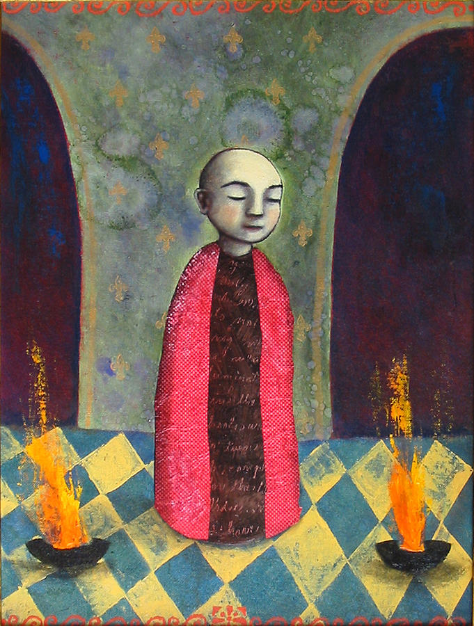 Acolyte With Fire Pots Painting by Pauline Lim