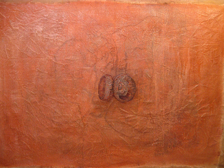 Abstract Painting - Acorn Homage by Joan Marie Giampa
