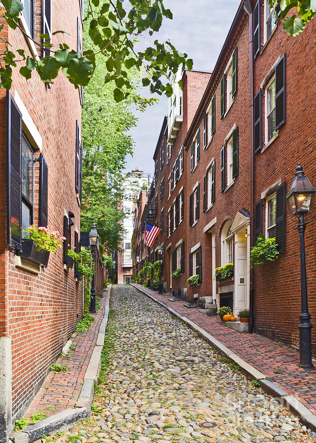 Acorn Street Boston USA Photograph by Liz Leyden