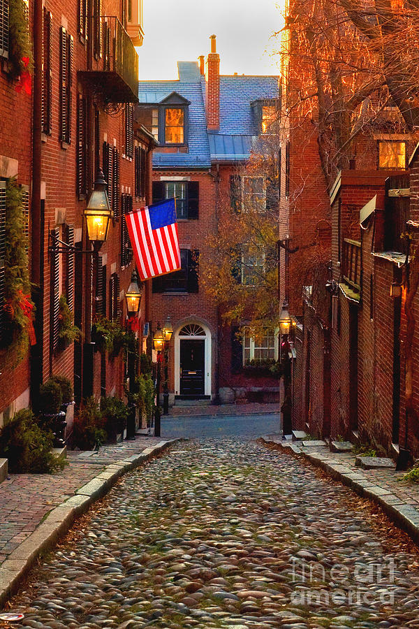 Boston Photograph - Acorn Street by Joann Vitali