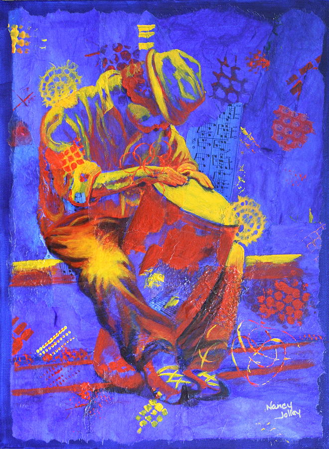 Acoustic Blues Painting by Nancy Jolley