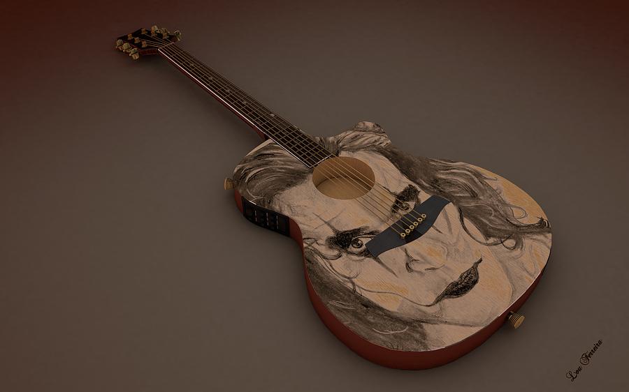 Electric Guitar Digital Art - Acoustic Eletric Guitar by Louis Ferreira