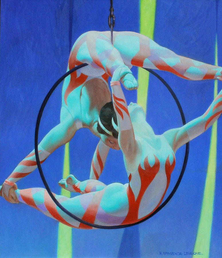 Acrobats Painting - Acrobats by Kevin Lawrence Leveque Acrobats Painting - Acrobats by Kevin Lawrence Leveque