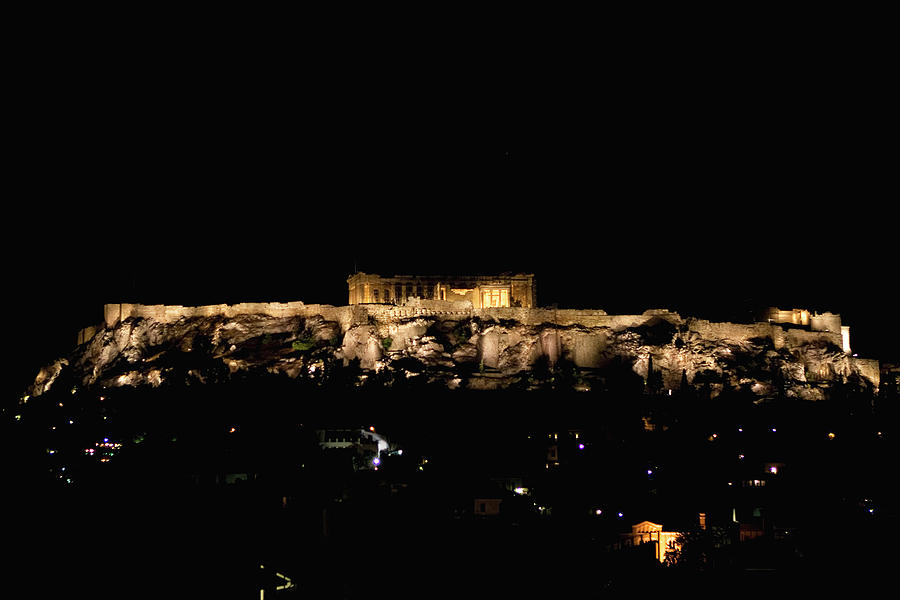 Acropolis at Darkest Night  Photograph by Lorraine Devon Wilke