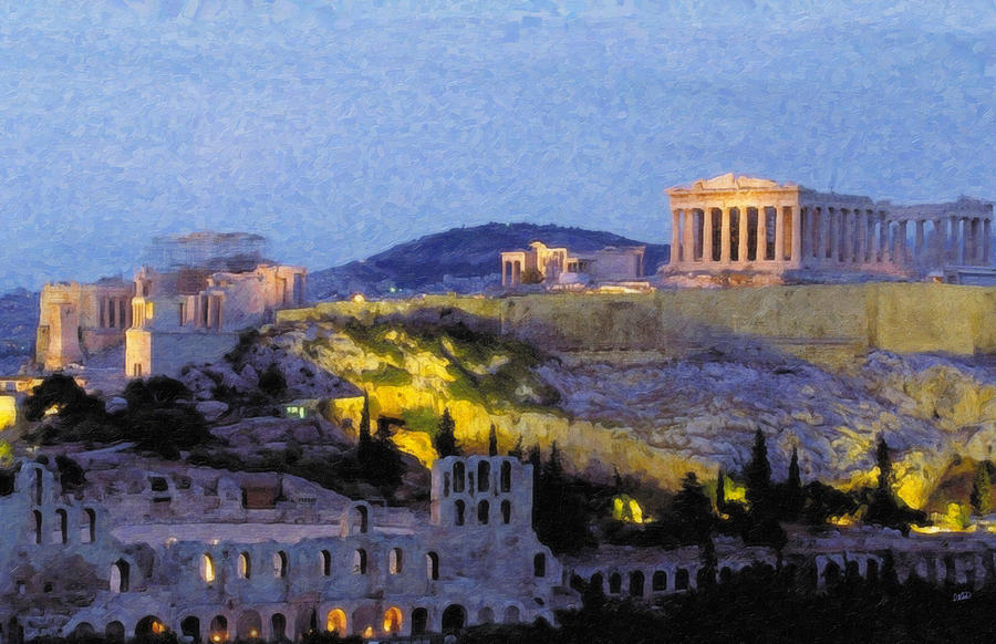 Acropolis Parthenon Grk1204 Painting by Dean Wittle