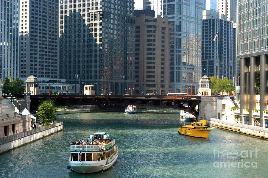 Action Photo Original Print Of  Chicago River Area Photograph by Action